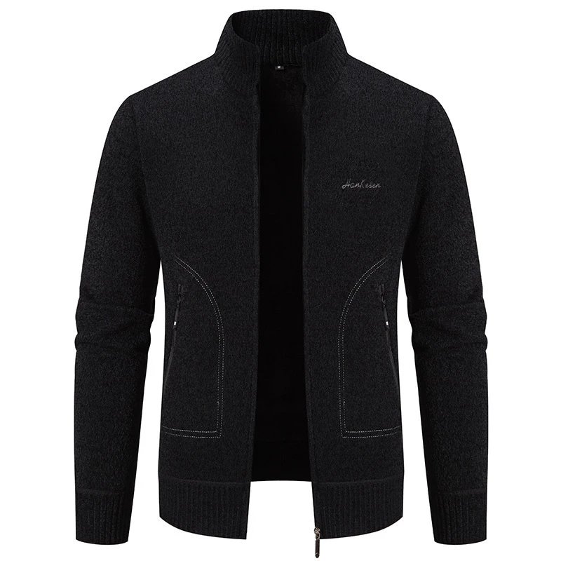 Design Hankesen Zip-Up Knit Cardigan Black Outerwear.cardigan - 16
