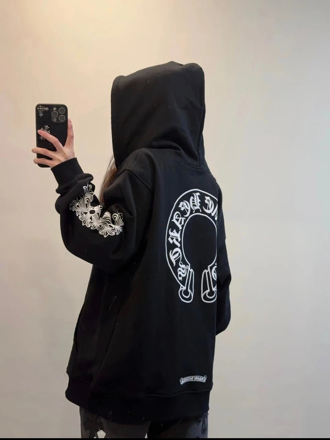 Chrome Hearts Horseshoe Print Zip-Up Hoodie White - 23