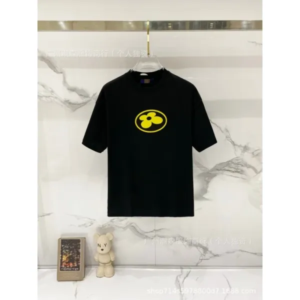 Design Floral Logo Black T-Shirt - 1
