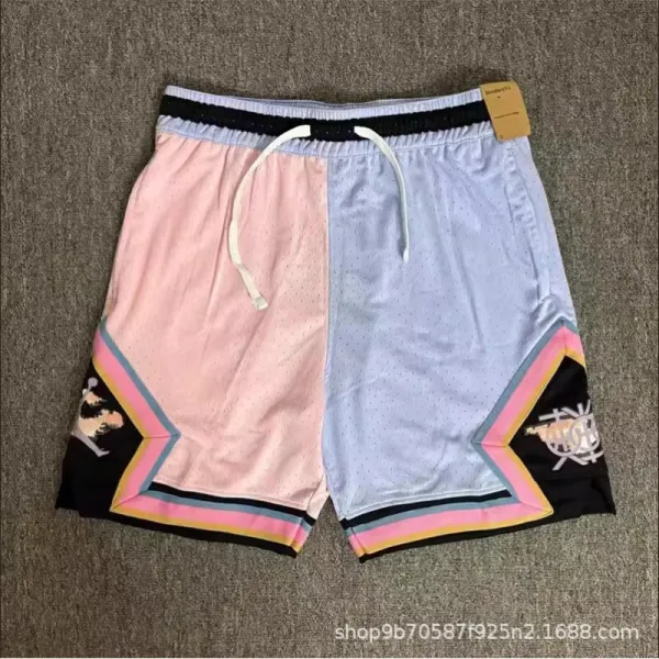 Design Mesh Basketball Shorts Pink Blue Multicolor - 1