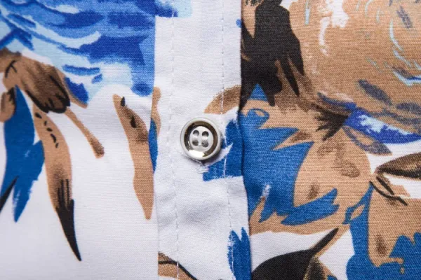 Design Floral Print Long Sleeve Button-Up Shirt Black - 11