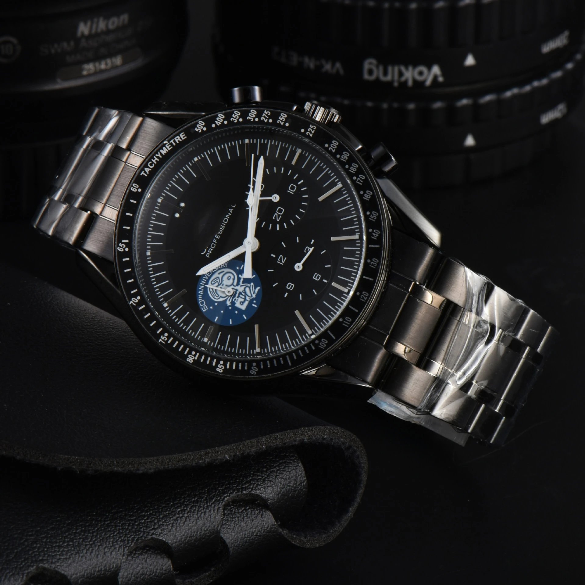 Omega Speedmaster Apollo 11 50th Anniversary Chronograph White Dial Blue Strap Watch Watches - 2