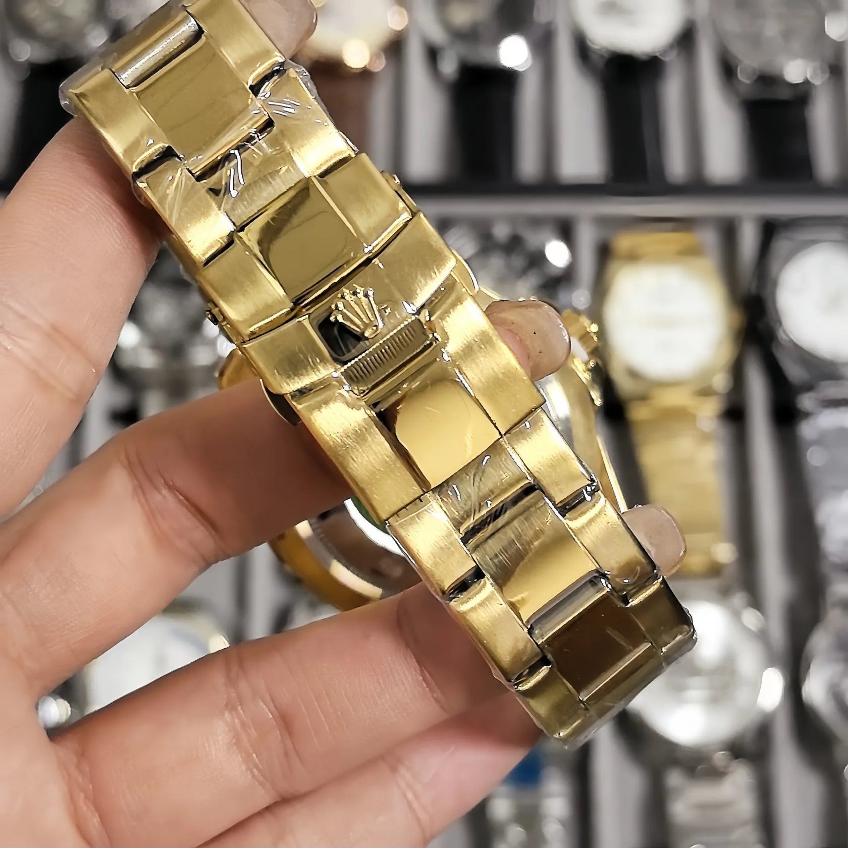 Rolex Submariner Gold Dial Black Bezel Mechanical Watch Watches - 12