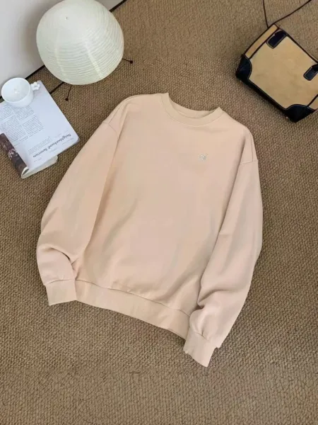 Design Minimalist Logo Sweatshirt Beige Hoodie - 6