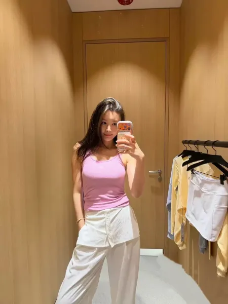 Alo Classic Ribbed Tank Top Pink Vest Top - 6
