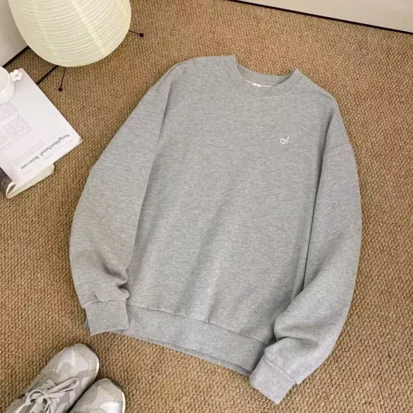 Design Minimalist Logo Sweatshirt Beige Hoodie - 15