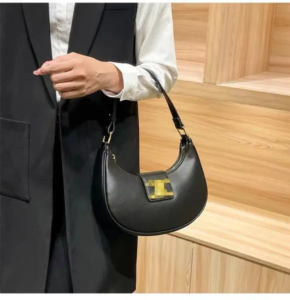 Celine Triomphe Pixel Logo Hobo Bag Brown Shoulder Bags - 4