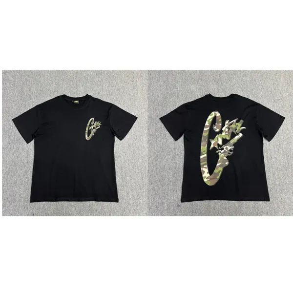 Design Camo Logo Graphic T-Shirt Black - 1