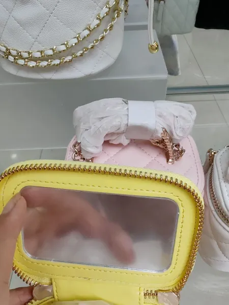 Chanel Mini Vanity Case Quilted Leather in Yellow, Pink, White, and Black Clutches - 5