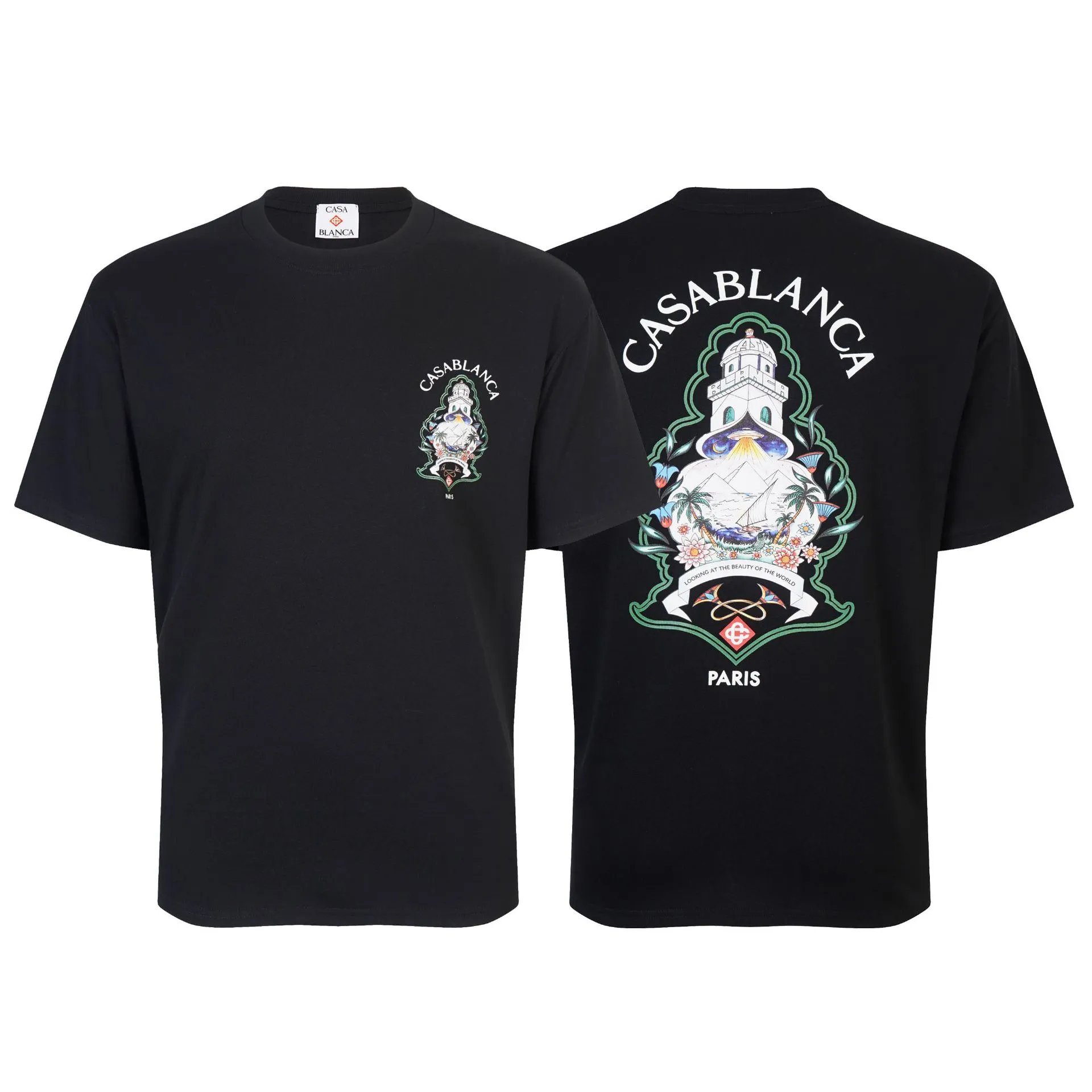 Casa Way Flamingo Tennis Graphic T-Shirt Black - 4
