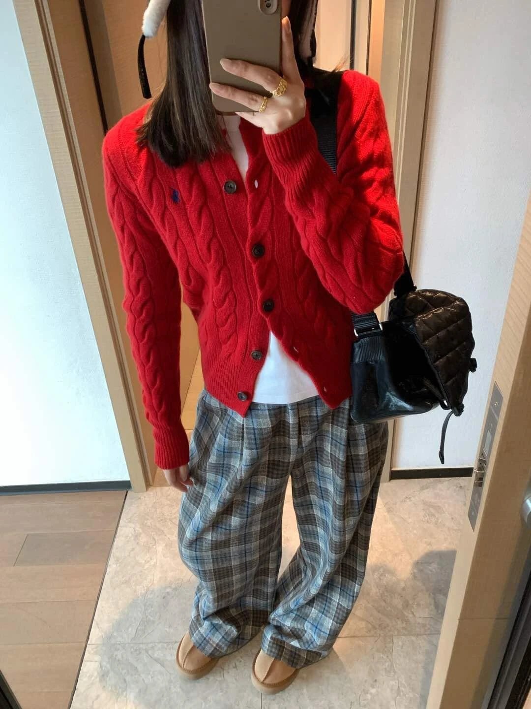 Polo Ralph Lauren Cable Knit Cardigan Red Sweater - 14
