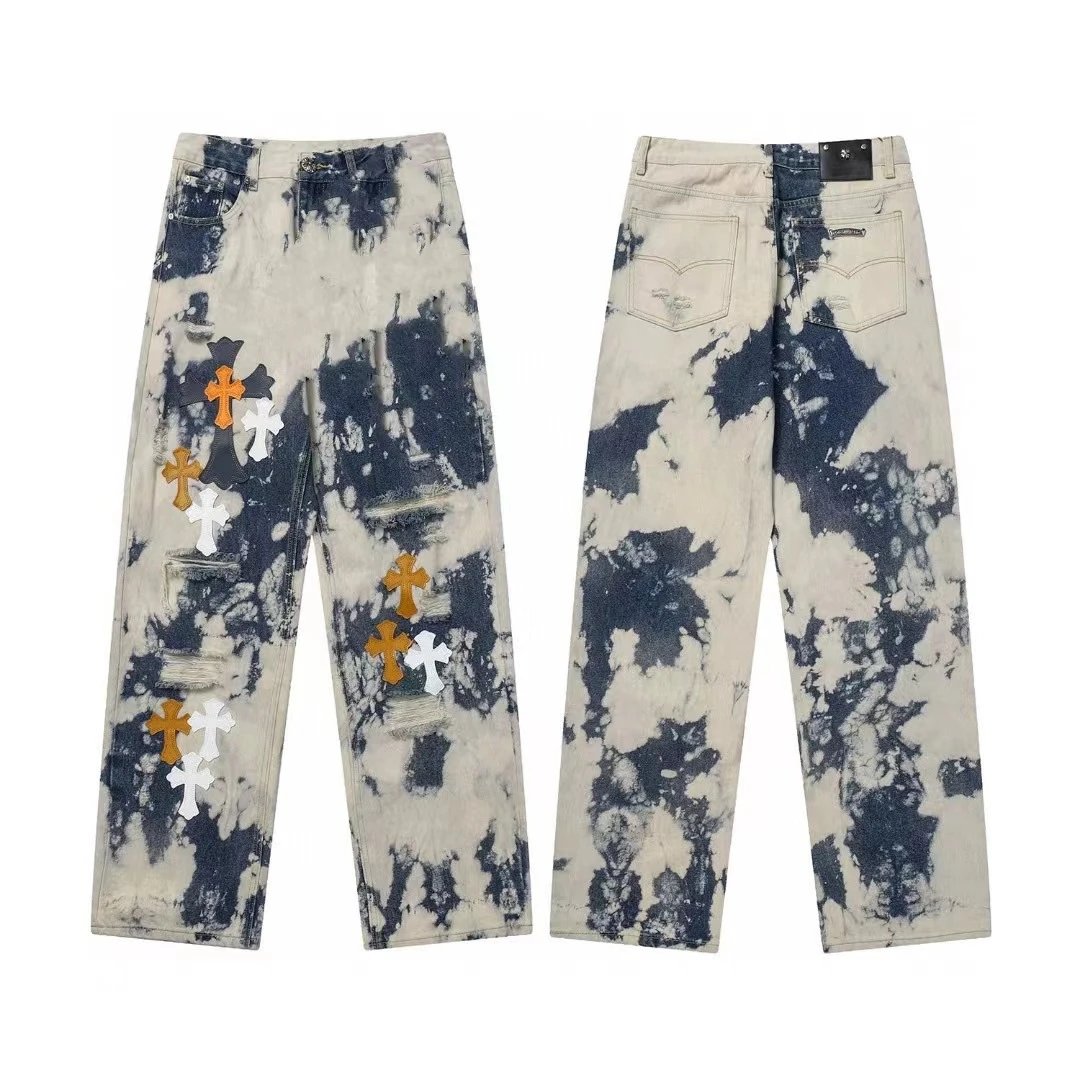 Chrome Hearts Cross Motif Embroidered Black Denim Jeans - 7