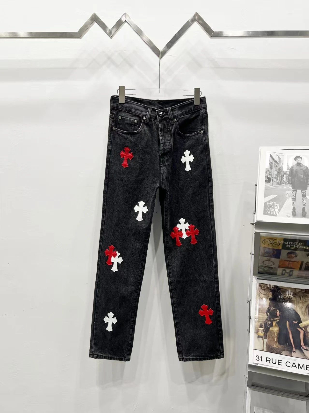 Chrome Hearts Cross-Embellished Black Jeans - 27