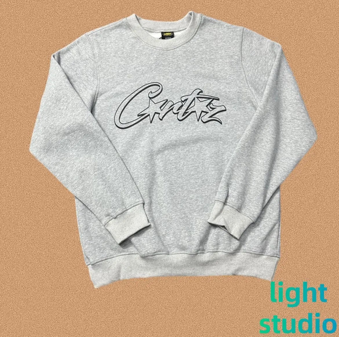 Corteiz Script Logo Gray Crewneck Sweatshirt Hoodie