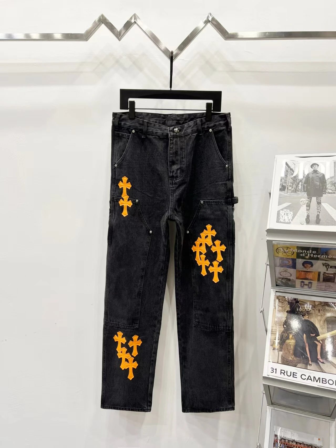 Chrome Hearts Cross-Embellished Black Jeans - 24