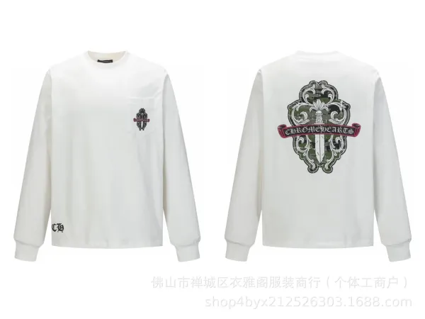 Chrome Hearts Camo Cross Long Sleeve T-Shirt White - 1