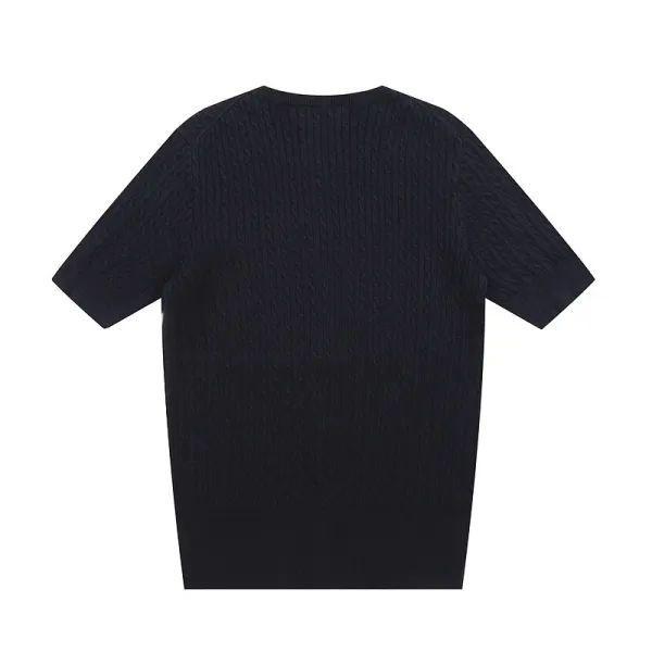 Polo Ralph Lauren Cable Knit Short Sleeve Cardigan Light Blue - 49