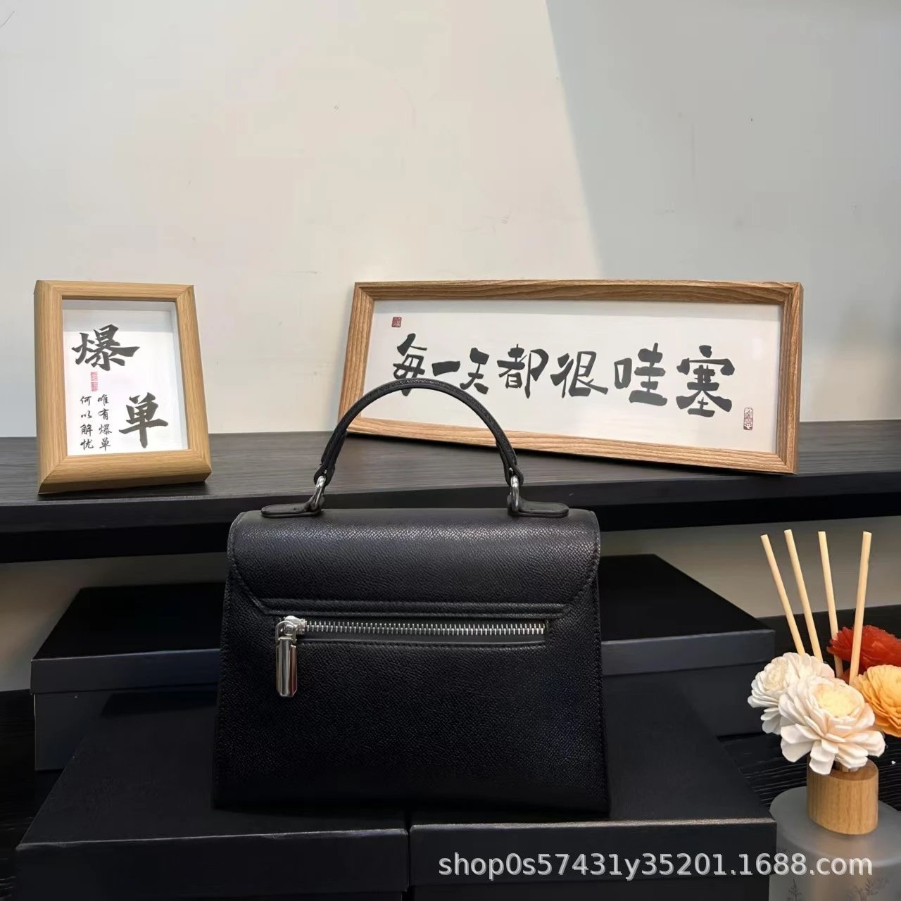 Design Mini Kelly-Style Top Handle Bag Light Gray Handbag - 9