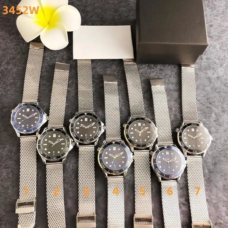 Omega Seamaster Diver 300M Blue Dial Stainless Steel Mesh Watch Watches - 15
