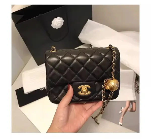 Chanel Mini Flap Bag White Quilted Lambskin Chain Shoulder Bag - 9