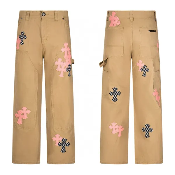 Chrome Hearts White Cross-Embroidered Straight-Leg Jeans - 4