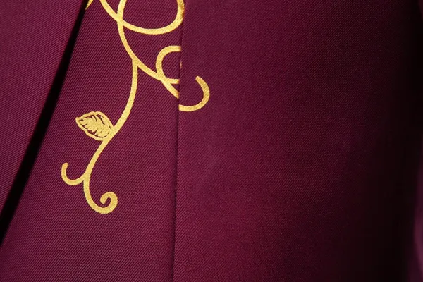 Design Embroidered Rose Blazer Burgundy Gold Outerwear.blazer - 17