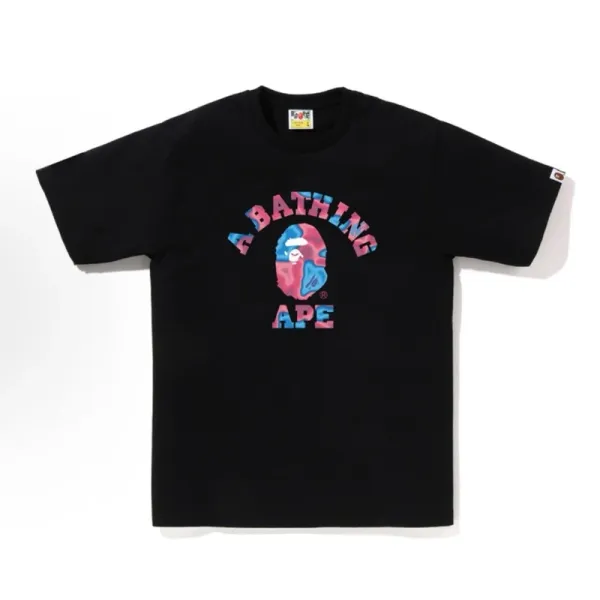 A Bathing Ape Colorful Camo Ape Head T-Shirt Black - 1