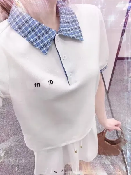 Miu Miu Collar-Contrast Polo Skirt Set White - 8