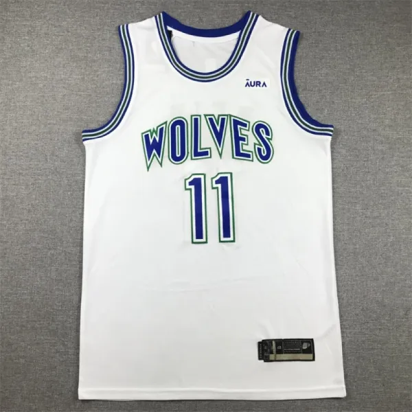 Design Aura Wolves #11 White Basketball Jersey - 1