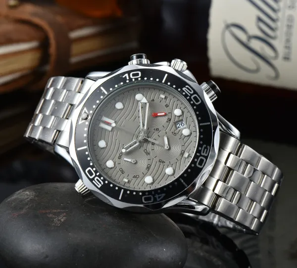 Design Omega Seamaster Chronograph Black Ceramic White Dial Watch Watches - 6