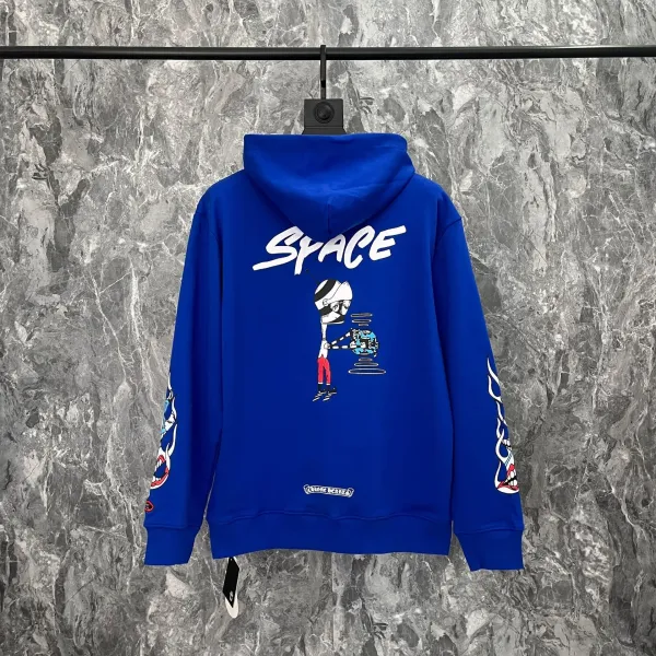 Chrome Hearts Space Graphic Hoodie Blue - 11
