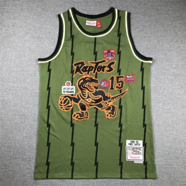 Mitchell & Ness Toronto Raptors Vince Carter 1998-99 Hardwood Classics Jersey Olive Green - 1
