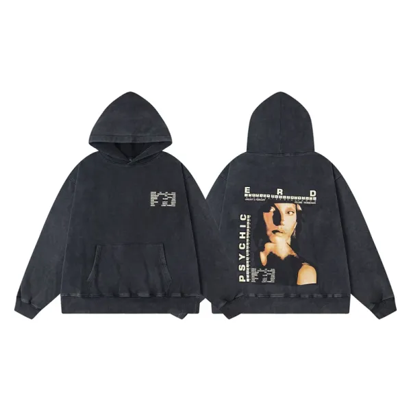 Design Psychedelic Graphic Hoodie Black - 1
