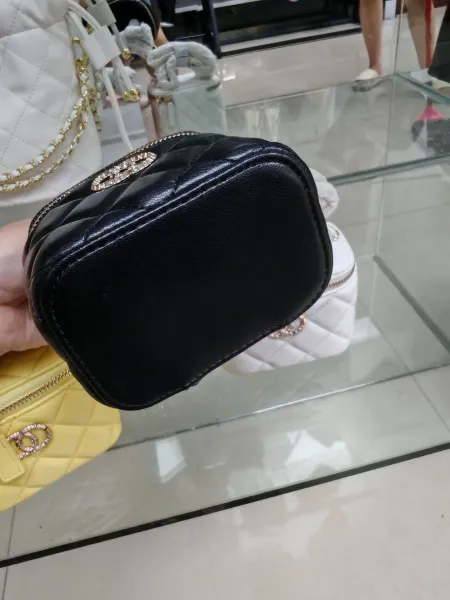 Chanel Mini Vanity Case Quilted Leather in Yellow, Pink, White, and Black Clutches - 7