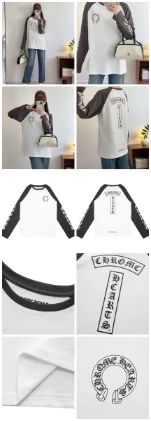 Chrome Hearts Raglan Long Sleeve T-Shirt White Pink - 16