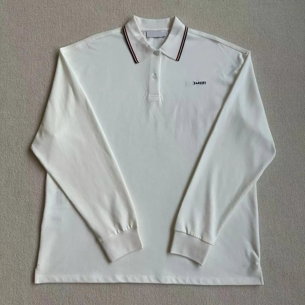 Miu Miu Long Sleeve Polo Shirt White Tops.polo - 3