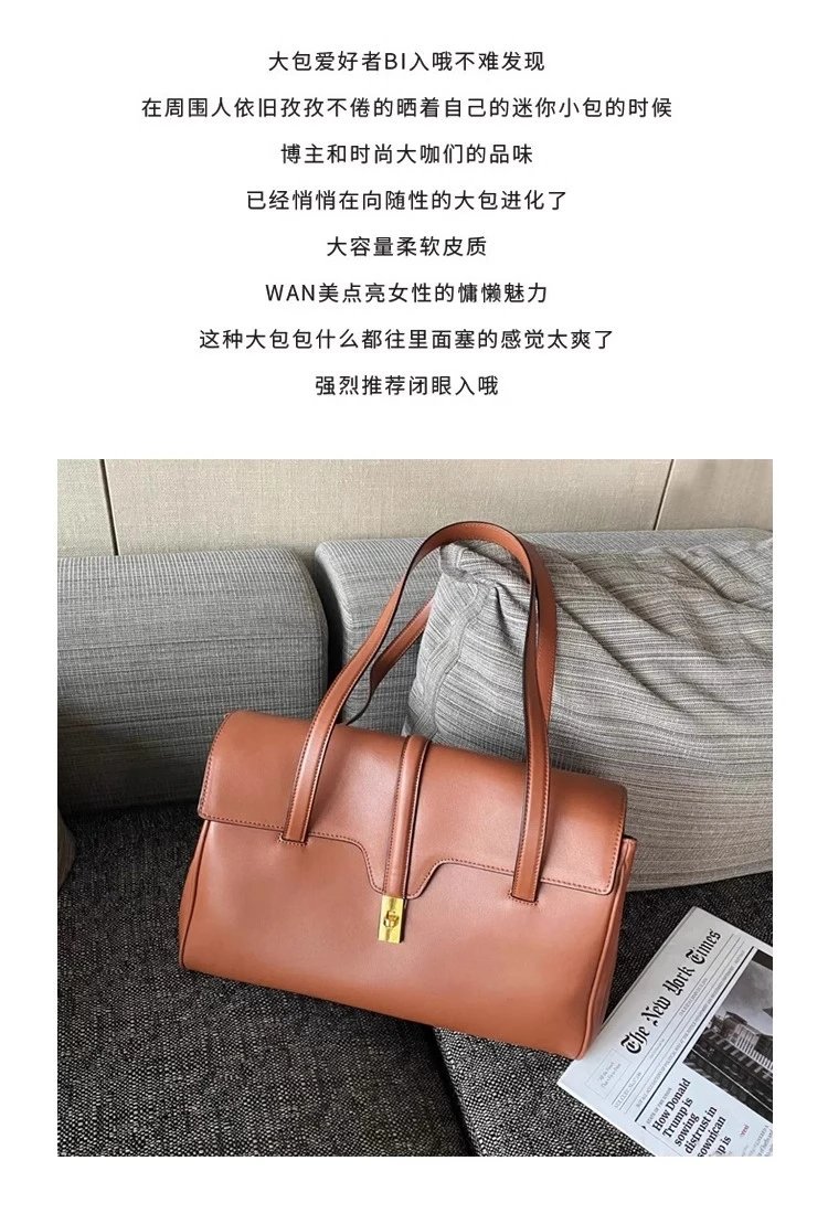 Celine Triomphe Tote Brown Leather Handbag - 4