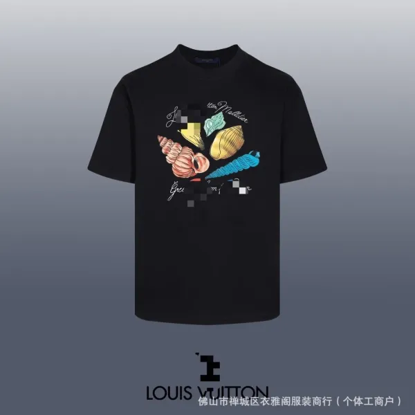 Louis Vuitton Shell Print T-Shirt Black - 1