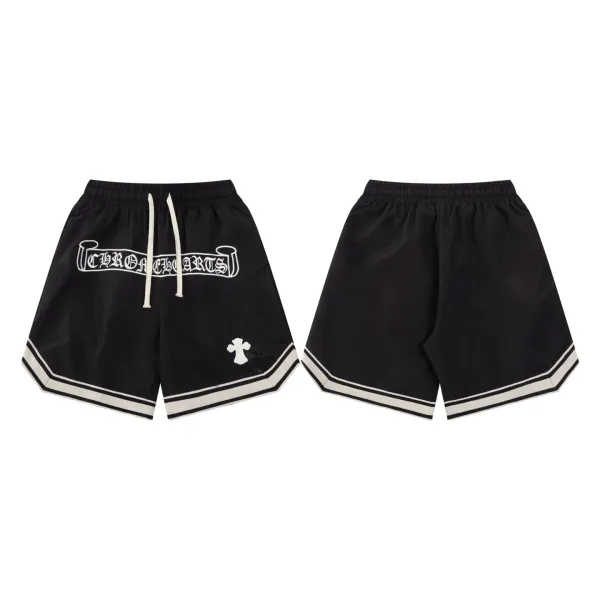 Chrome Hearts Cross Print Drawstring Shorts Black - 3