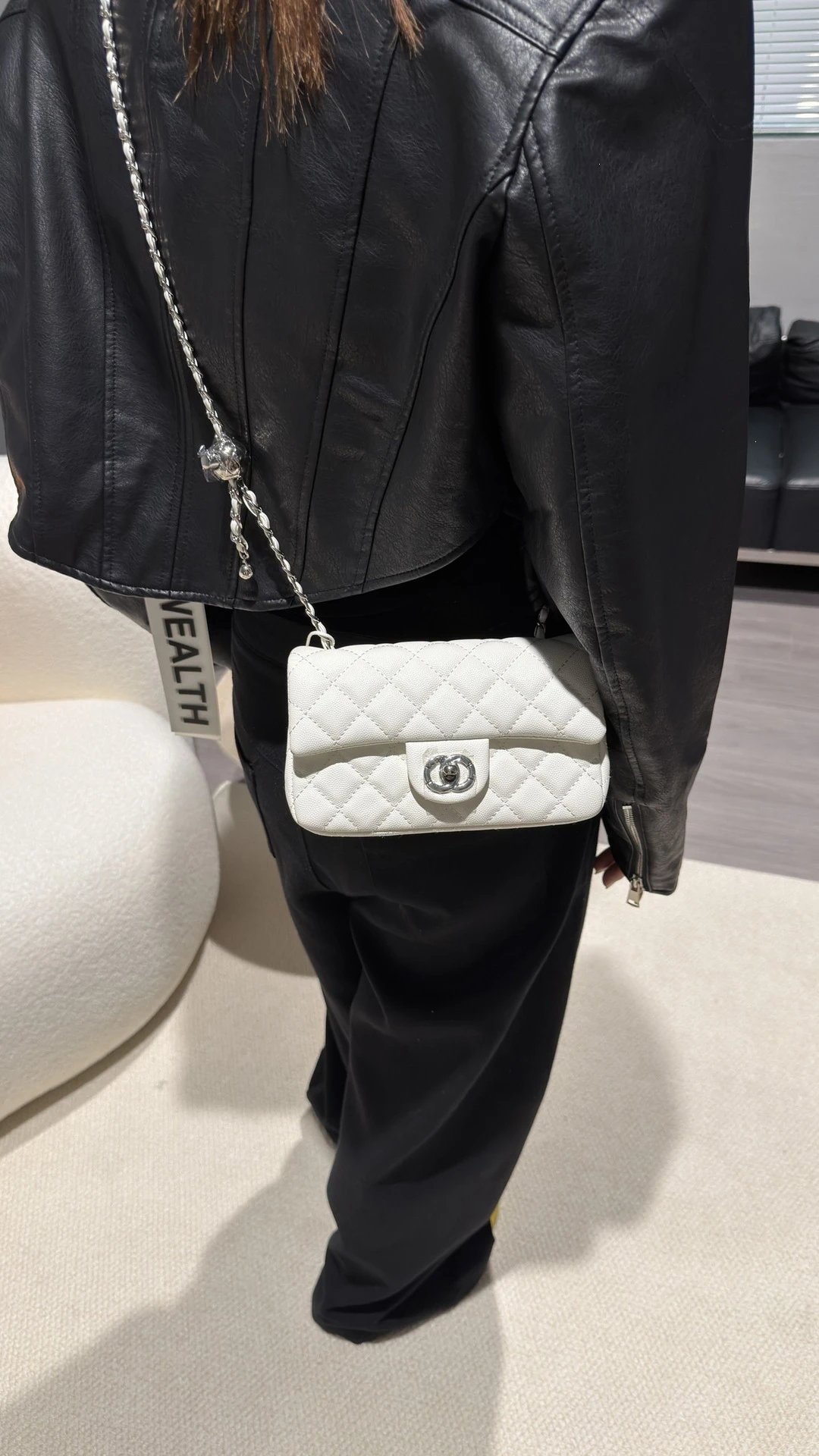 Chanel Classic Flap Bag Pink Calfskin Quilted Chain Shoulder Bag - 7