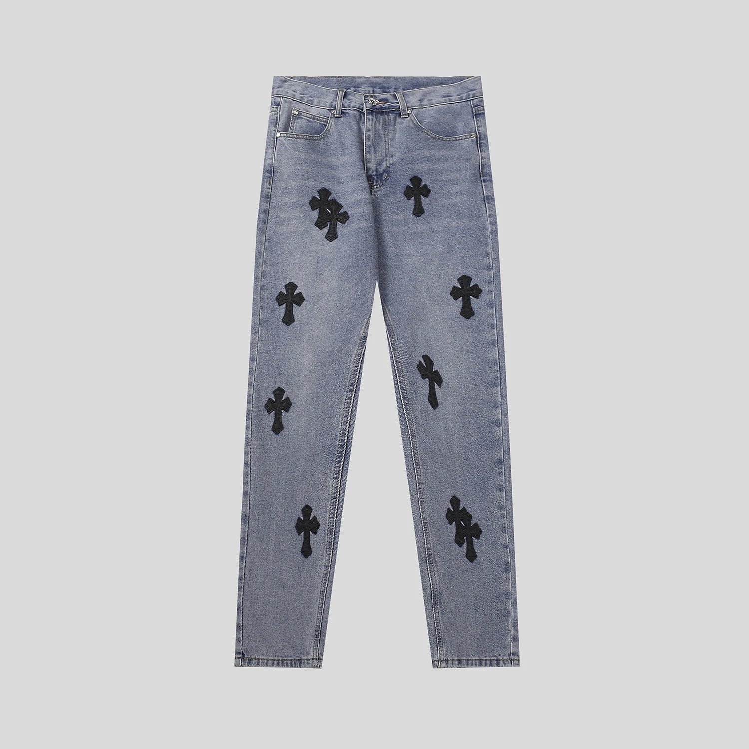 Chrome Hearts Cross Motif Embroidered Black Denim Jeans - 15