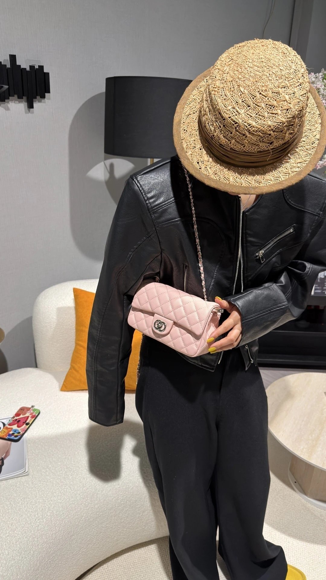 Chanel Classic Flap Bag Pink Calfskin Quilted Chain Shoulder Bag - 15