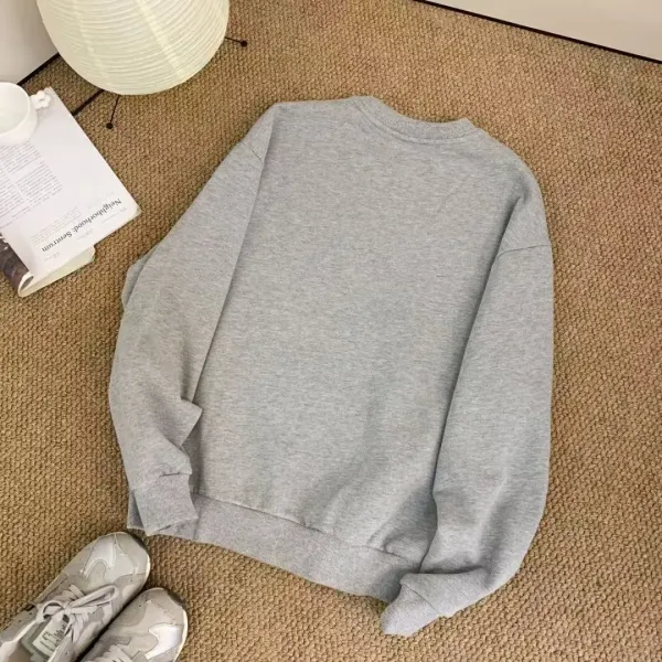 Design Minimalist Logo Sweatshirt Beige Hoodie - 11