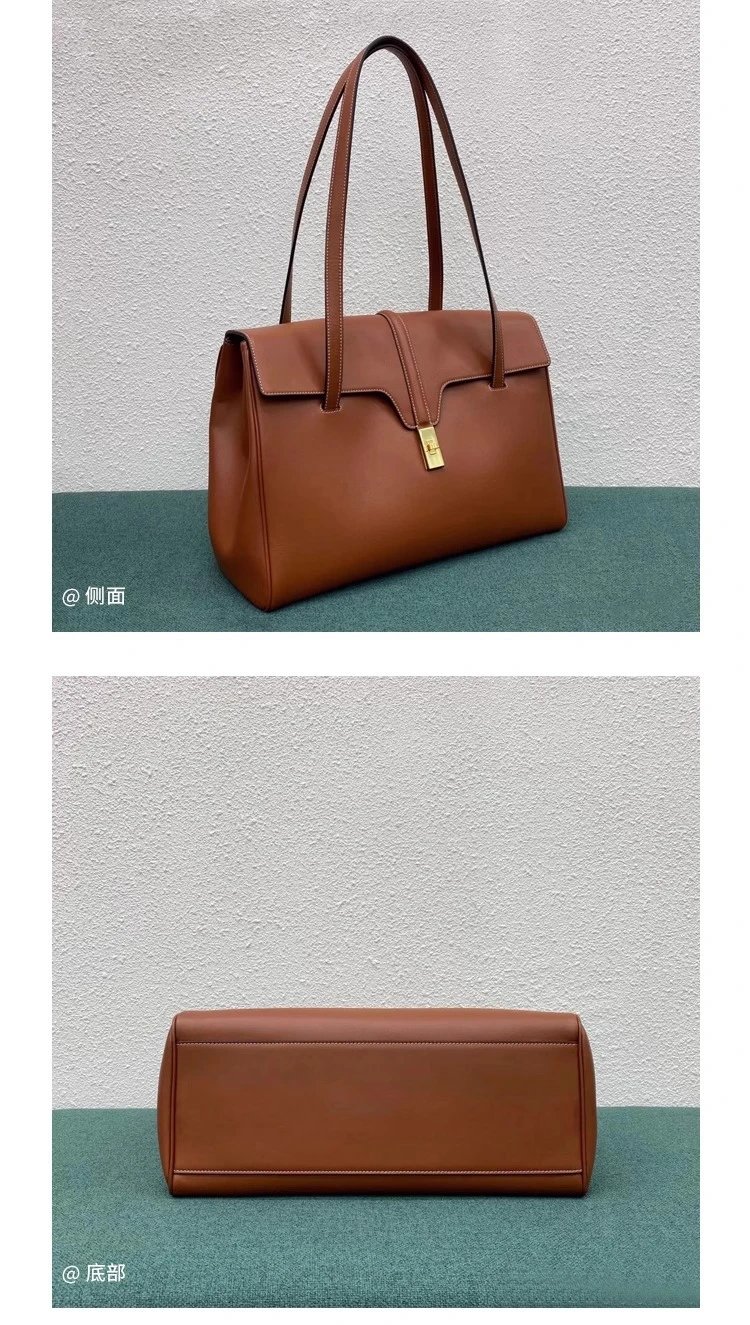 Celine Triomphe Tote Brown Leather Handbag - 35