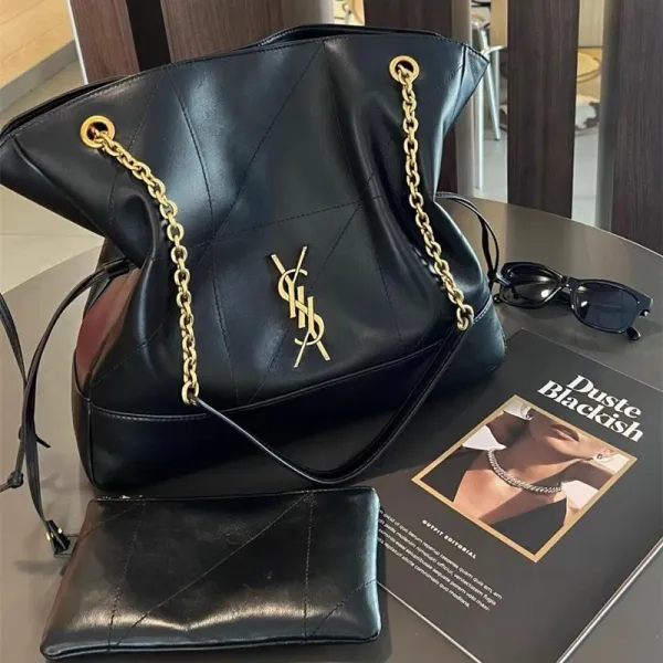 Saint Laurent Loulou Chain Shoulder Bag Black - 1