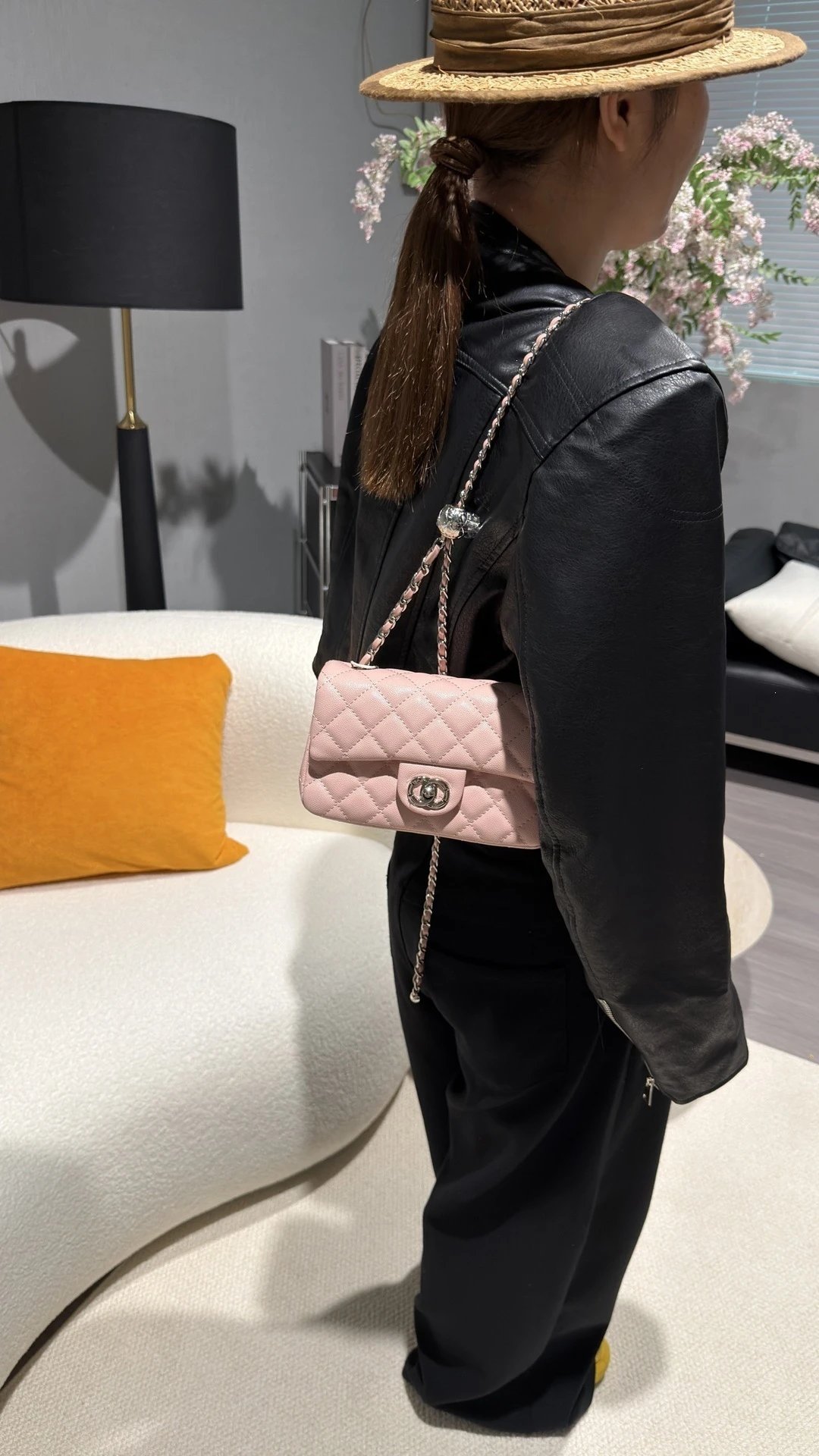 Chanel Classic Flap Bag Pink Calfskin Quilted Chain Shoulder Bag - 14