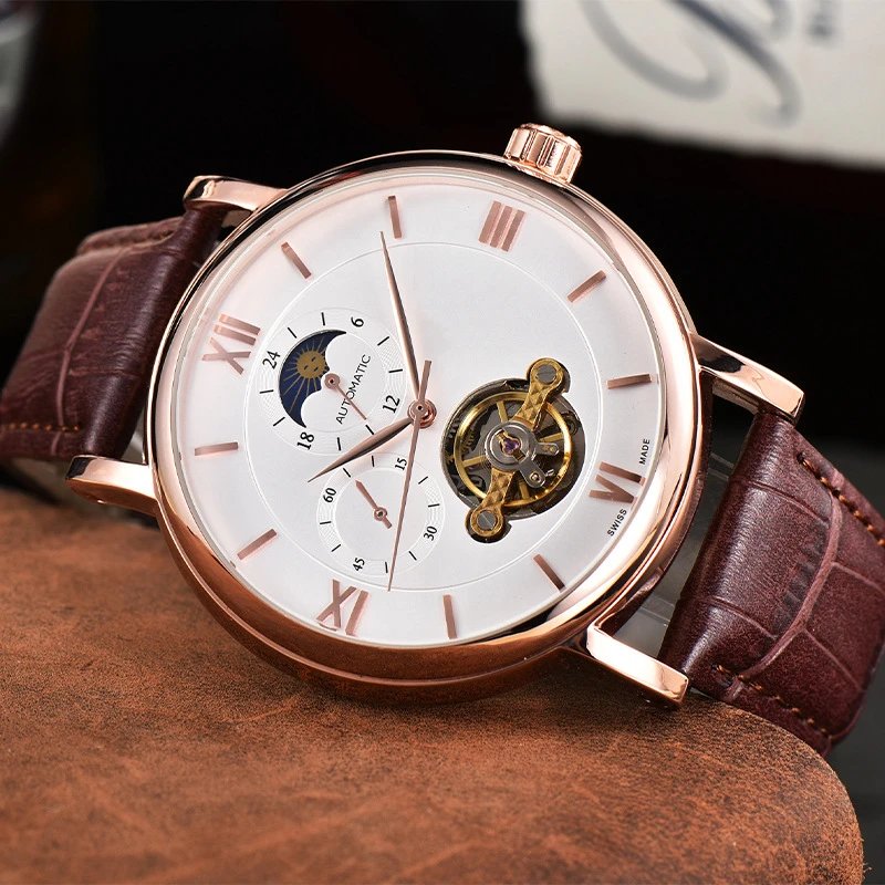 Design Tourbillon Automatic Black Dial Mechanical Watch Watches - 3