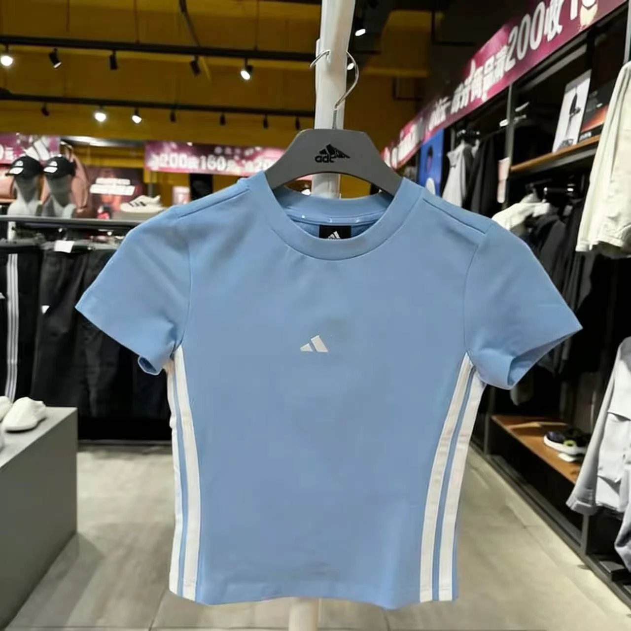 Adidas Cropped T-Shirt Lilac Purple Tops.t Shirts - 7