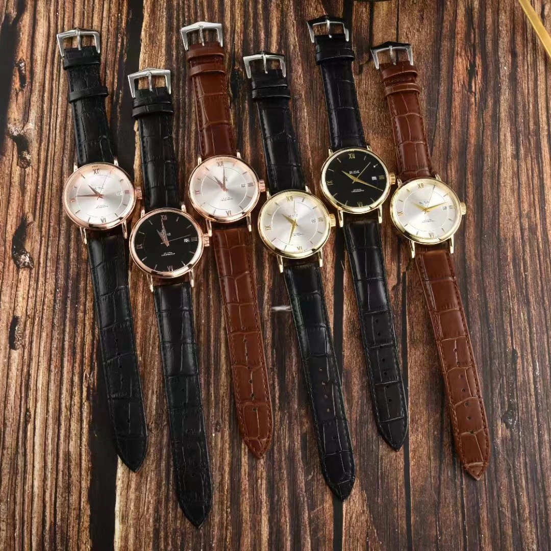 Design De Ville Chronometer Black Dial Rose Gold Case Leather Strap Watch Watches - 9