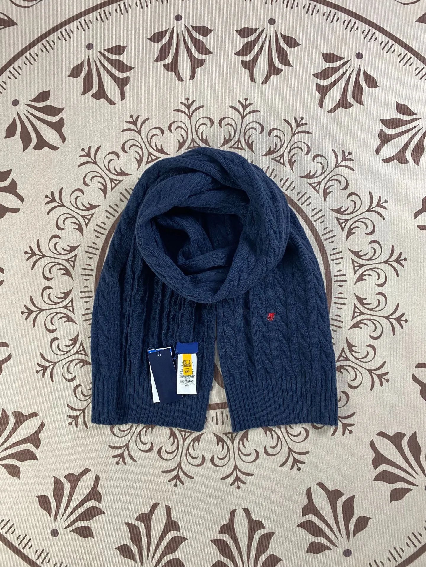 Polo Ralph Lauren Cable Knit Scarf Navy Blue Scarf Scarves